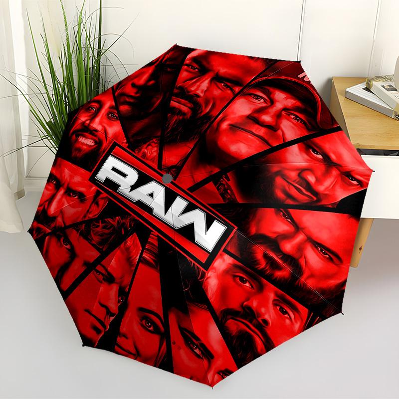 1 шт. Автоматический складной зонт WWE Raw, портативная складная конструкция, повседневный уличный аксессуар L1127079
