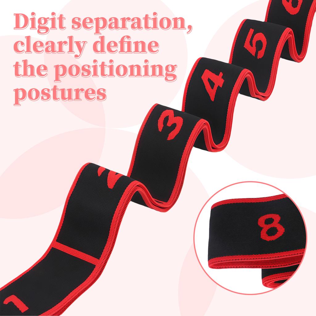 8 Section Dance Stretching Belt Pilates Fitness Exercise Resistance Band With Number Tension Band Pilates Pull Rope