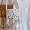 New Casual Handmade Crochet Braid Fringed Bag Women Tassel Knitted Handbag Female Beach Bohemian Shoulder Messenger Bag