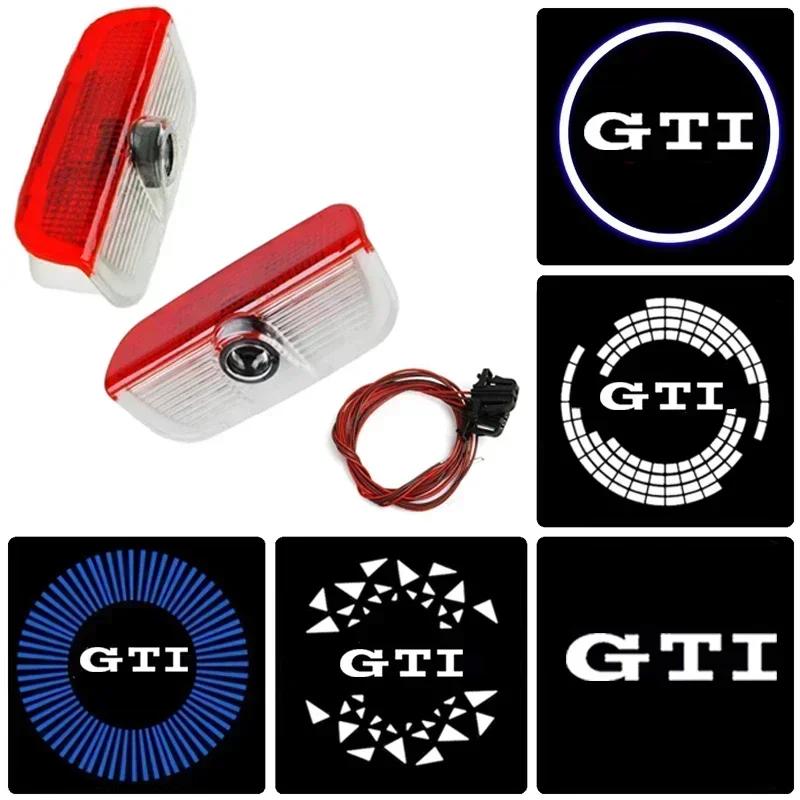WGLRK1 2Pcs LED Car Door Welcome Light Projector Ghost Shadow Lamp for VW GTI Golf Tiguan Arteon BORA Passat Jetta Touareg Accessories