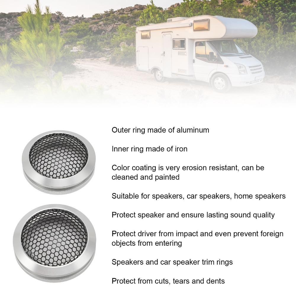 2Pcs Round Speaker Grill Metal Mesh Speaker Guard Easy to Install Car Speaker Cover Audio System