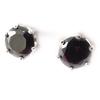 [K5163] - Black 'Essentiel' Silver Earrings 7 Mm