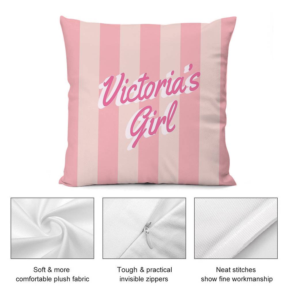 Мода V-Victorias Girl Наволочка Короткий плюш Двусторонняя печать Квадратные наволочки для диванных подушек Домашний декор подушек для дивана