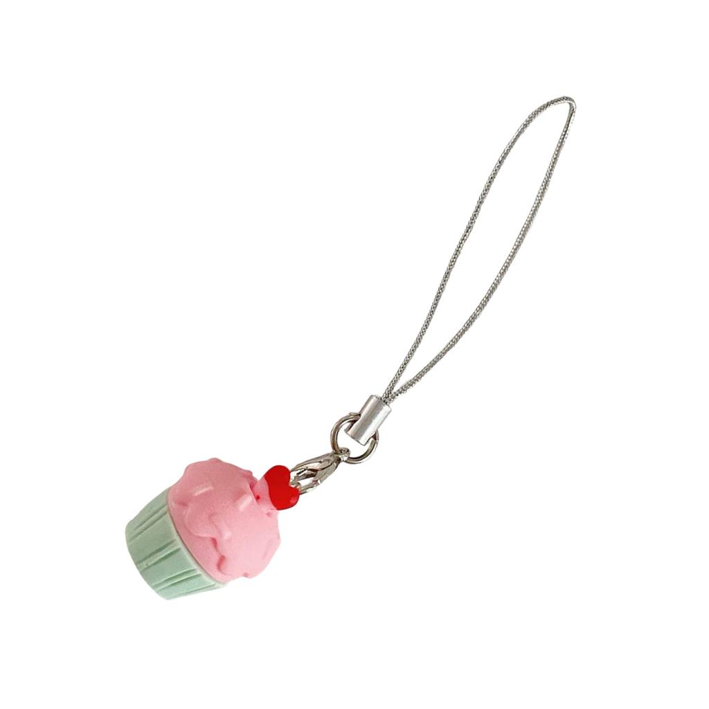 Sweet Cake Charm Keychain Fashion Resin Bag Pendant for Women and Girls Unique Keyring Handbag Decoration Accessory