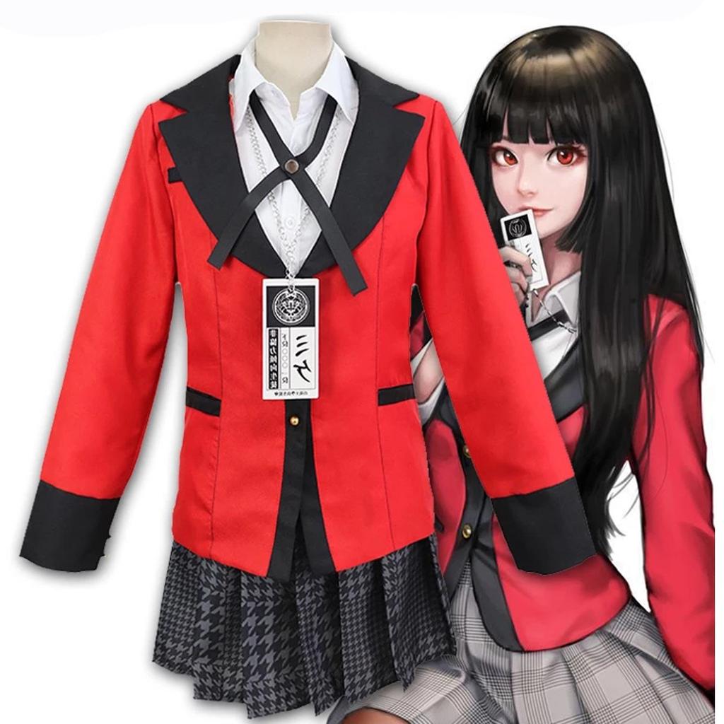 Костюмы аниме Kakegurui Yumeko Jabami, 5 шт./компл., косплей для девочек, взрослых и детей