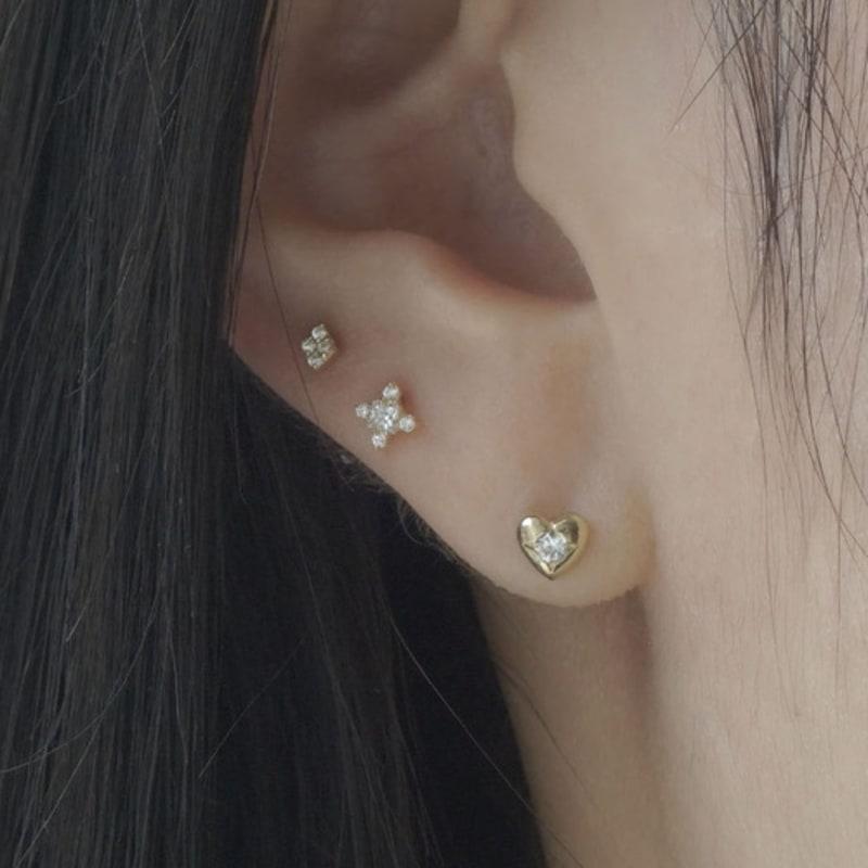 Youngglow 14k Sparkling In Heart Piercing