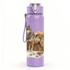 1PC Autumn Forest Wolf Illustration 750ml Color Plastic Sports Water Bottle Leakproof Flip Straw Lid Suitable for Sports Office Home Use
