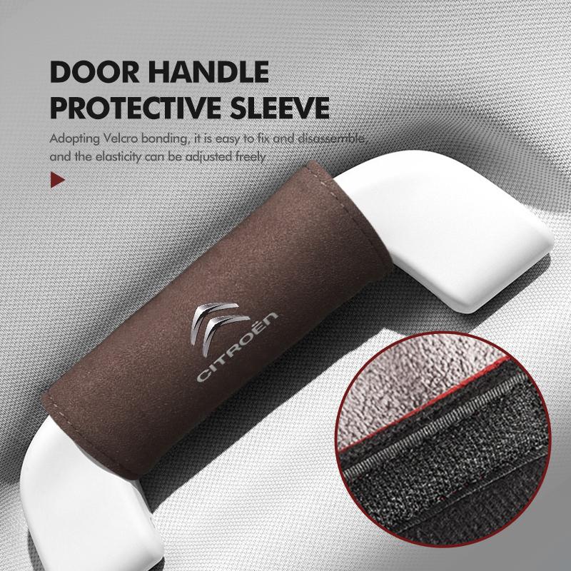 2pcs Car Roof Armrest Handle Suede Gloves Protector Accessories For Citroen C4 C3 C5 C1 C2 C6 VTS C4L DS3 DS4 DS5 Grand Berlingo aik256