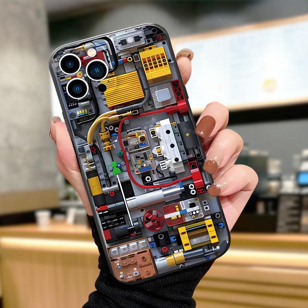 Чехол для телефона с рисунком в виде схемы и узора, подходит для iPhone 17 16 15 14 13 12 11 Pro/Max/Plus, противоударная задняя крышка
