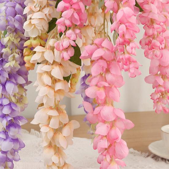5 вилок Имитация цветочной гирлянды Яркий цвет Реалистичные лозы Реалистичная гирлянда из глицинии Свадебный букет Декор для вечеринки