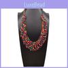 Colored Wooden Creative Bead Woven Necklace Neck Accessories For Holiday Gift