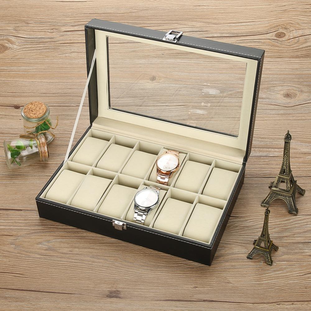 12 Slots Watch Box Multi-Function Watch Organizer Practical Watch Case  Jewelry
