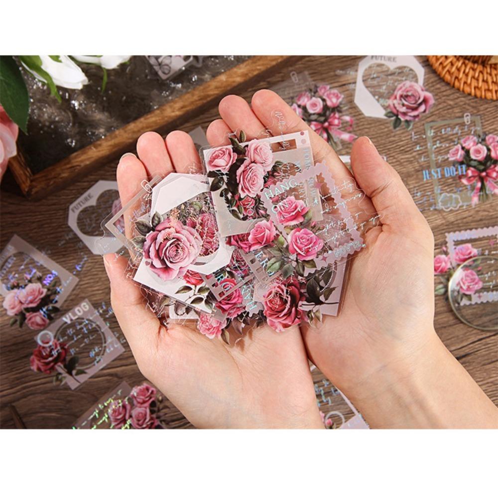 20 шт./компл. Наклейки с цветочными этикетками для скрапбукинга, водонепроницаемые детские наклейки из ПВХ для украшения канцелярских товаров, книг, дневников, iPad, мобильных телефонов
