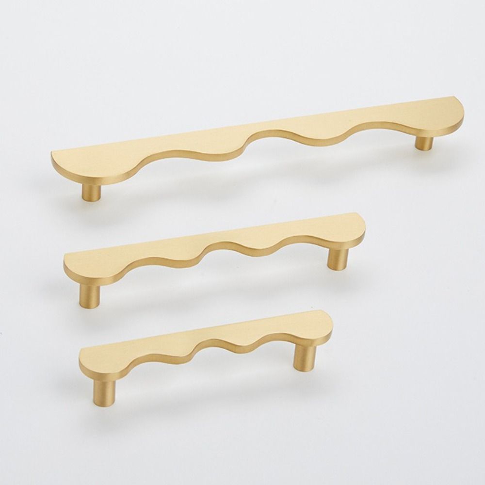 Wave Shape Drawer Pulls Modern Design Furniture Handles Brass Cabinet Handles Kitchen Wardrobe