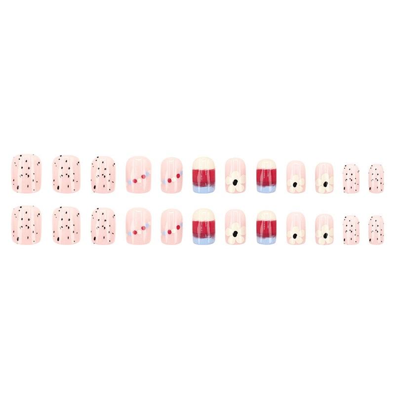 2024 Gentle, sweet, fresh, high-end, simple, printed, fashionable wearable manicure