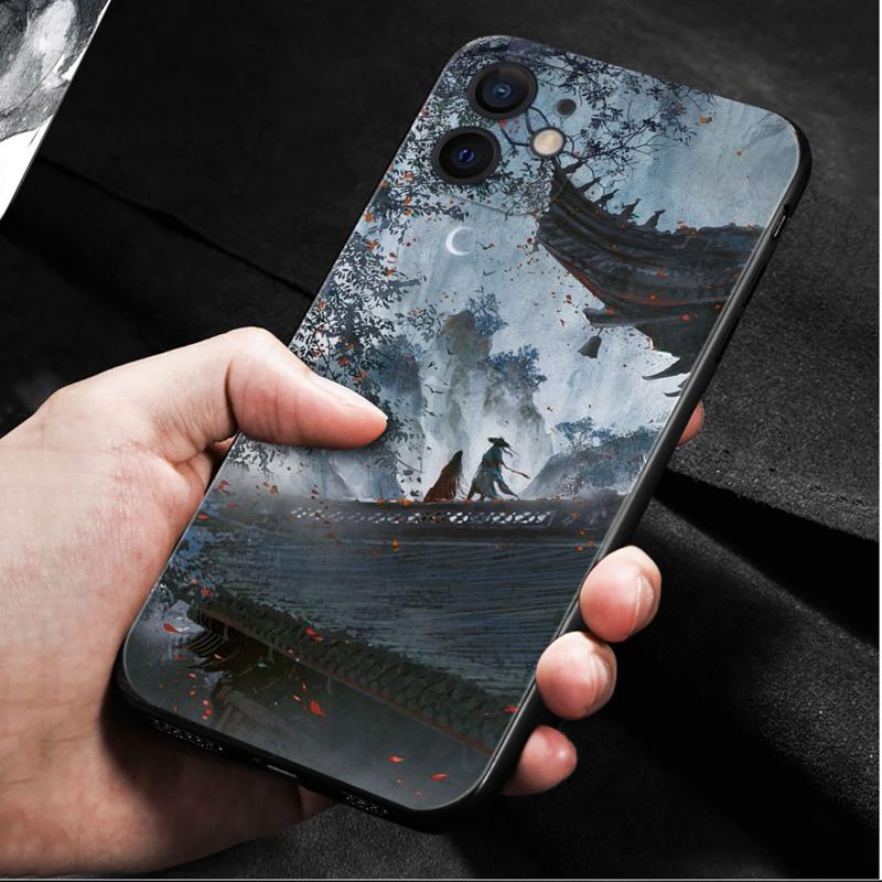 Чехол для телефона Apple Iphone 14 13 12 11 Pro Max 13 12 Mini Xs Max Xr X 7 8 6 6s Plus Shell Япония Самурай Пейзаж Живопись тушью
