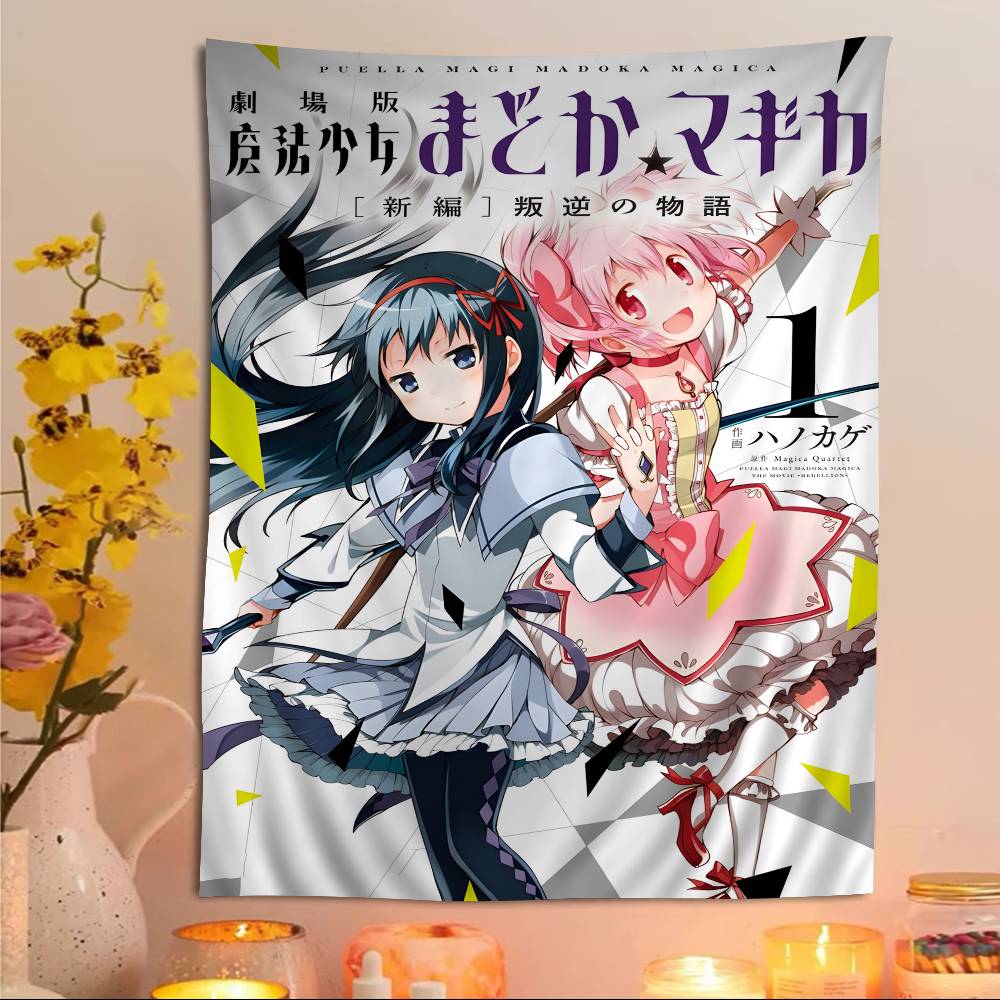 Puella Magi Madoka Magica Печатный Большой Настенный Гобелен Искусство Научная Фантастика Комната Домашний Декор Декор Покрывало