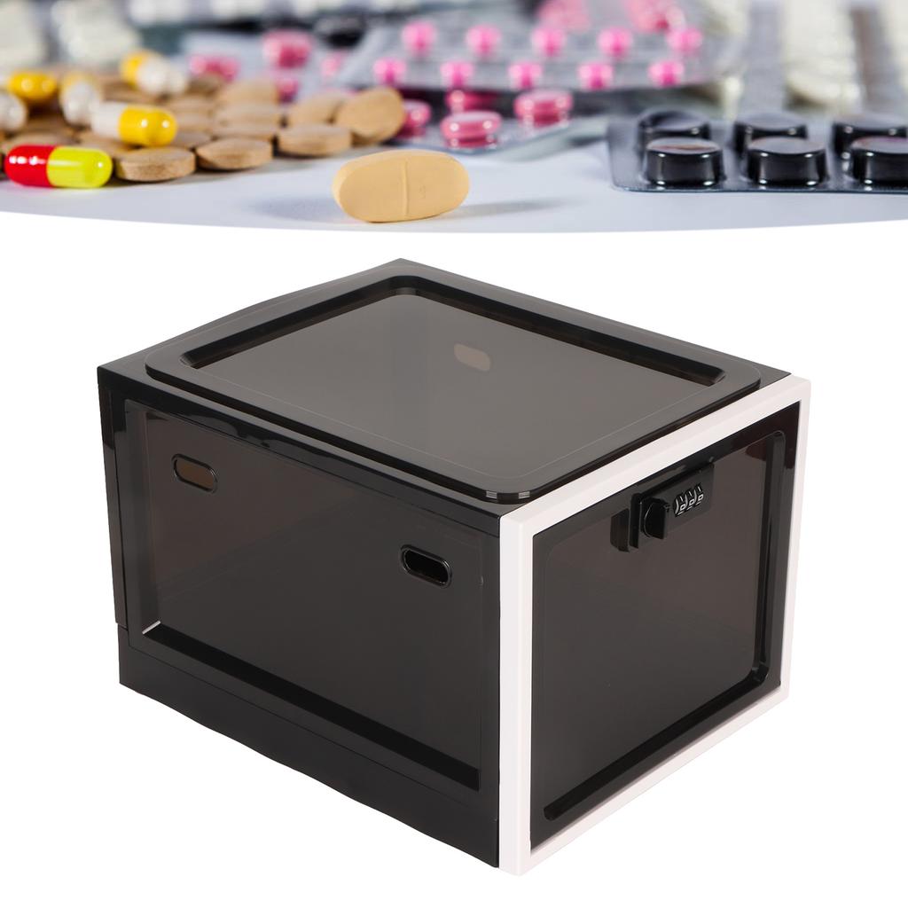 Lock Box Clr Food Storage Container Medicine Case with 3 Digit Combination Lock for Home