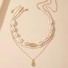 3Pcs/Set Beaded Seashell Necklace Boho Style Lightweight Layered Shell Necklace Ocean Jewelry Accessory Gift