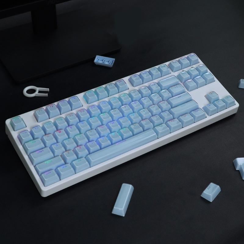 Набор колпачков для клавиш PC на 113 клавиш для механических клавиатур с двойным литьем, профиль OEM, дизайн Crystal Jelly