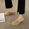 Women's Shoes 2024 High Quality Baotou Women's Slippers Short Plush Daily Slippers Women Hot Sale Solid Heels Women