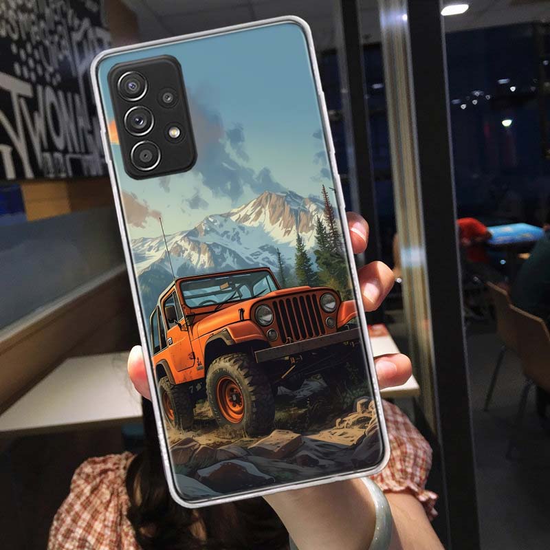 Off Road Vehicle Tourism Scenery Phone Case for Samsung A54 A57 A37 A17 A14 A15 A12 A24 A34 A55 A35 A25 A52S A07 A05S A04S A22 A