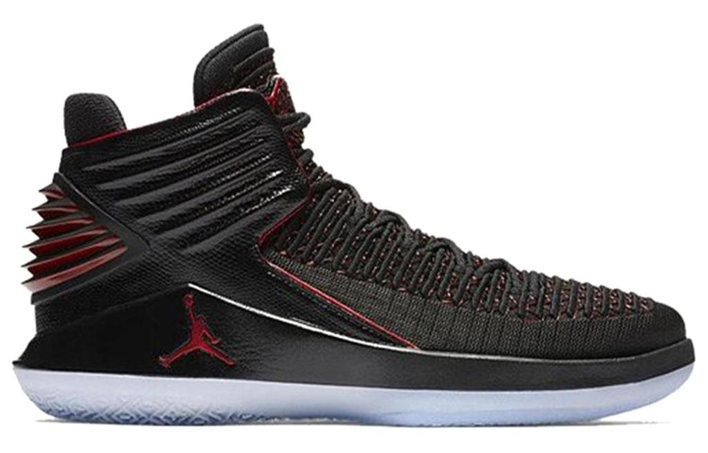 Jordan Air Jordan 32 Bred День MJ Амортизация Нескользящая Баланс Средний Верх Баскетбольные Кроссовки Мужские Черный Красный AH3348-001