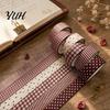 Crafting Washi Tape Rolls 6 Plaid Set, Grid Checkered Pattern Masking Tape, Self Literary Art Style Adhesive Decorative for DIY Crafts, Journal,