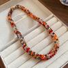 Colored Glass Bead Vintage Ethnic Glass Necklace Neck Jewelry Retro Lovers Choker  Holiday