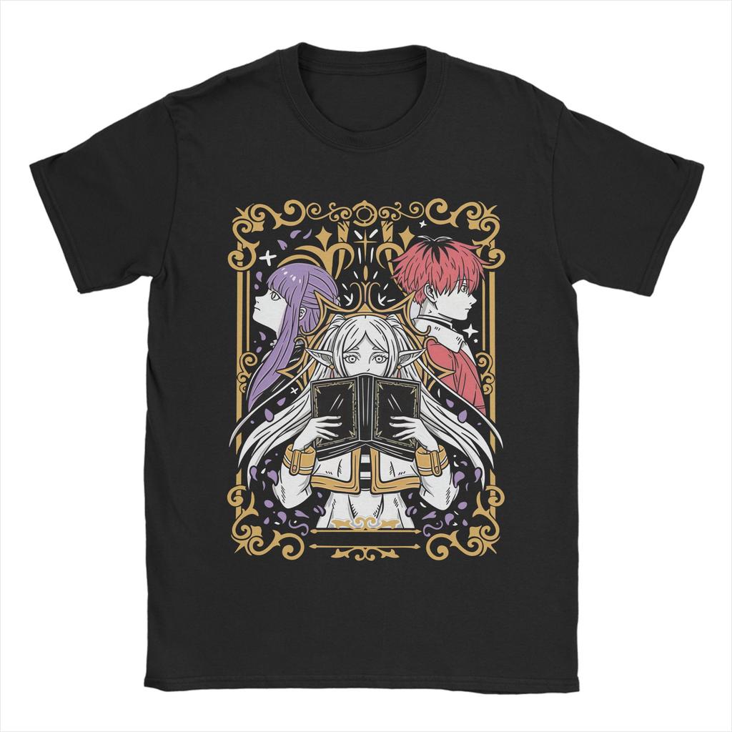Novelty Frieren Beyond Journeys End TShirts Unisex Crew Neck 100 Cotton T Shirt Sousou No Frieren Anime Short Sleeve Tee Shirt