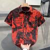 Men's Clothing Summer Fashion Vintage Print Button Up Shirt Casual Streetwear Y2K Short Sleeve Loose Tops Camisas De Hombre