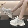 Retro heightening and showing feet, small platform dad shoes, women's 2025 new autumn breathable casual and lightweight sports shoes