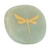 Thumb Worry Stone Nature Crystal Gold Dragonfly Surface Carving Relaxing and Soothing Balance Stone Type 2