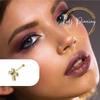 KODY PIERCING 9K Gold Jeweled Cross Ball End Nose Pin - Quality Piercing