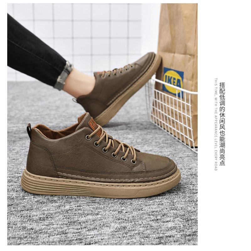 Men S Casual Board Shoes Breathable Waterproof Non Slip Black Korean Style