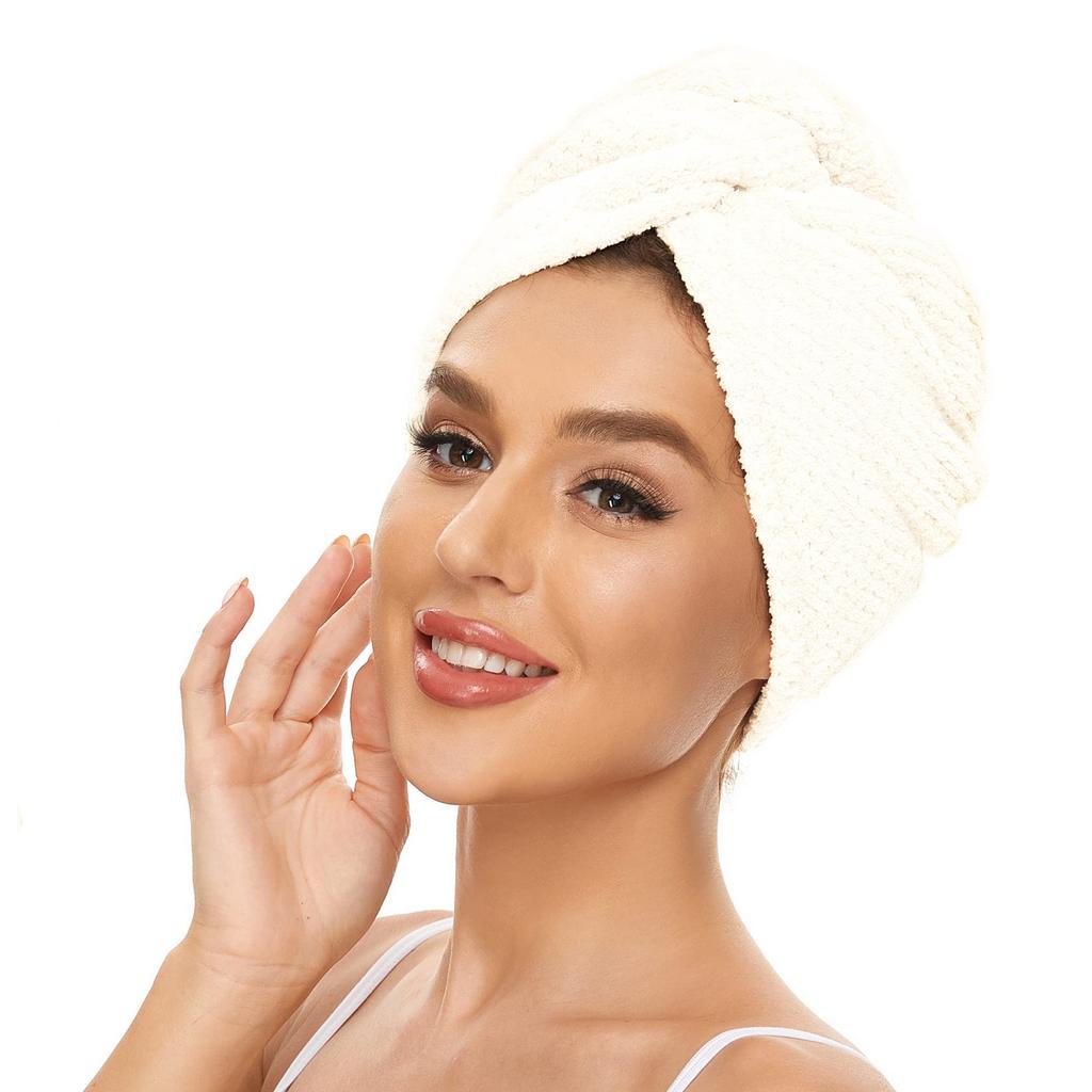 Ultra Soft Microfiber Towel - Fast Drying, Super Absorbent Wrap for Women & Girls, Gentle Care for Curly or Damaged Hair, Solid Bathroom Accessory