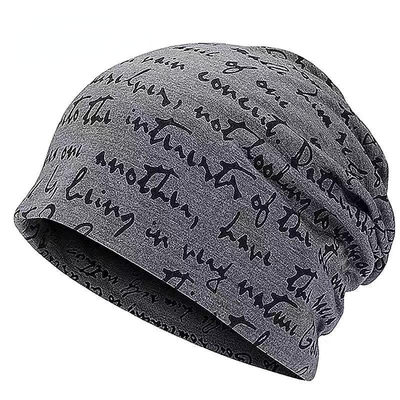 Хип-хоп шапки Skullies с буквенным принтом, мужская готическая шляпа, тонкая осенняя уличная одежда, женская хлопковая зимняя ночная шапка, повязка на голову