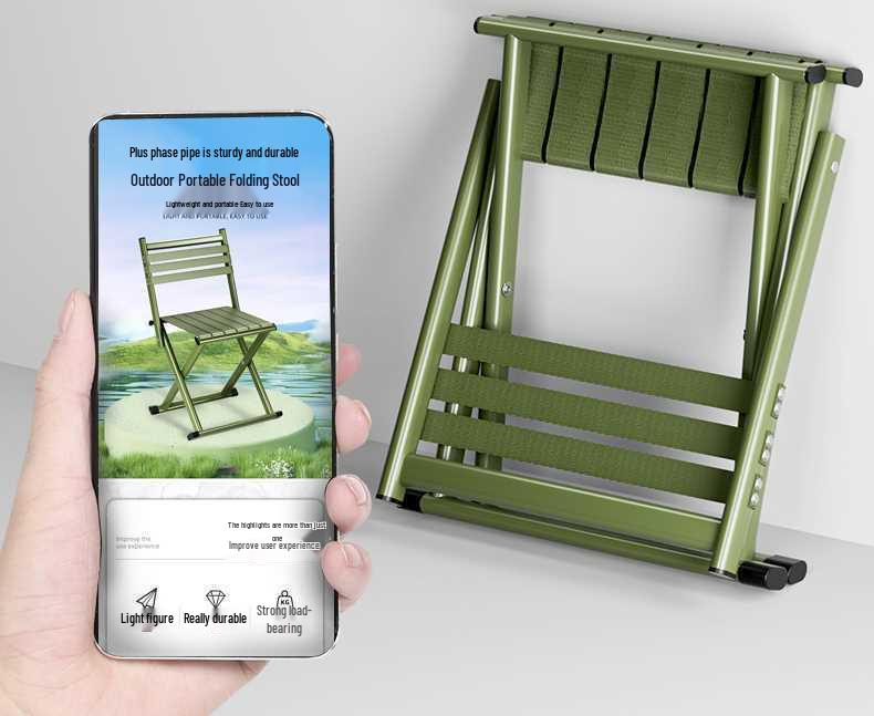 Портативное складное кресло со спинкой для кемпинга, рыбалки и барбекю - Бесплатная доставка