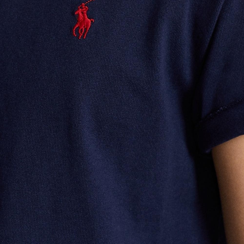 Polo Ralph Lauren Однотонная футболка с вышивкой логотипа Свободного кроя с коротким рукавом Мужские топы Синий MNPOTSH1N820396-400