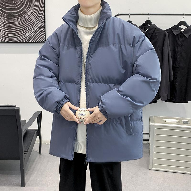 Осень и зима Новая черная стоячая воротниковая утепленная утепленная молодежная одежда с хлопковой подкладкой