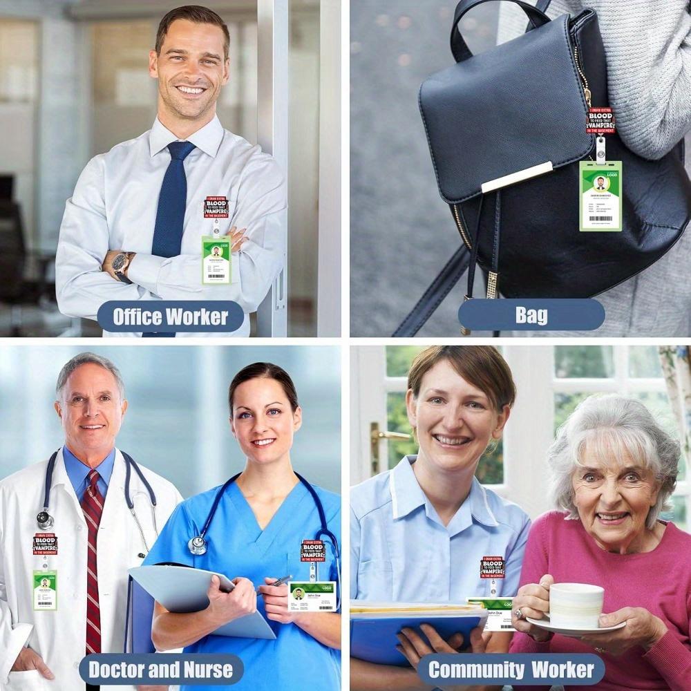 Черный подарочный набор бейджа-ролика «Дополнительная кровь». Забавный клип для бейджа флеботомиста для медсестер и медицинского персонала.