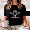 Футболка с графическим принтом Lacrosse Drip Ice Cream, Спортивная футболка игрока в лакросс с шлемом и клюшками