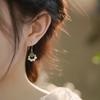 Серьги из нефрита Хэтянь и жемчуга, клипсы, простые и элегантные, модные, нишевые, уникальные, изысканные, в стиле легкой роскоши и элегантные для женщин