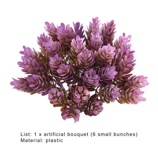 1 букет, имитация ананасовой травы, не увядающая, реалистичная, пластиковая, 30 головок сосновой шишки, ананасовая трава для офиса