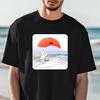 Minimalist Surf Art T-Shirt: Coastal Adventure Tee, Ocean Vibes