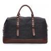 SCIONE Canvas Leather Travel Carry On Luggage Duffel Travel Tote Large Weekend Overnight Male Bag