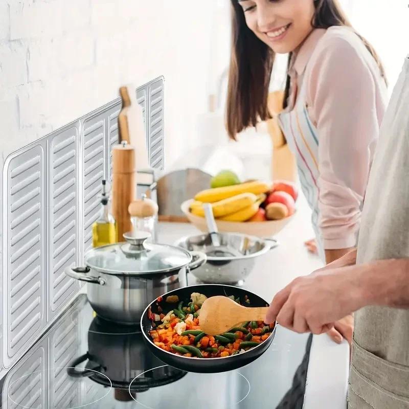 Aluminum Foldable Kitchen Gas Stove Baffle Plate Portable Frying Pan Oil Splash Protection Screen Household Kitchen Accessories