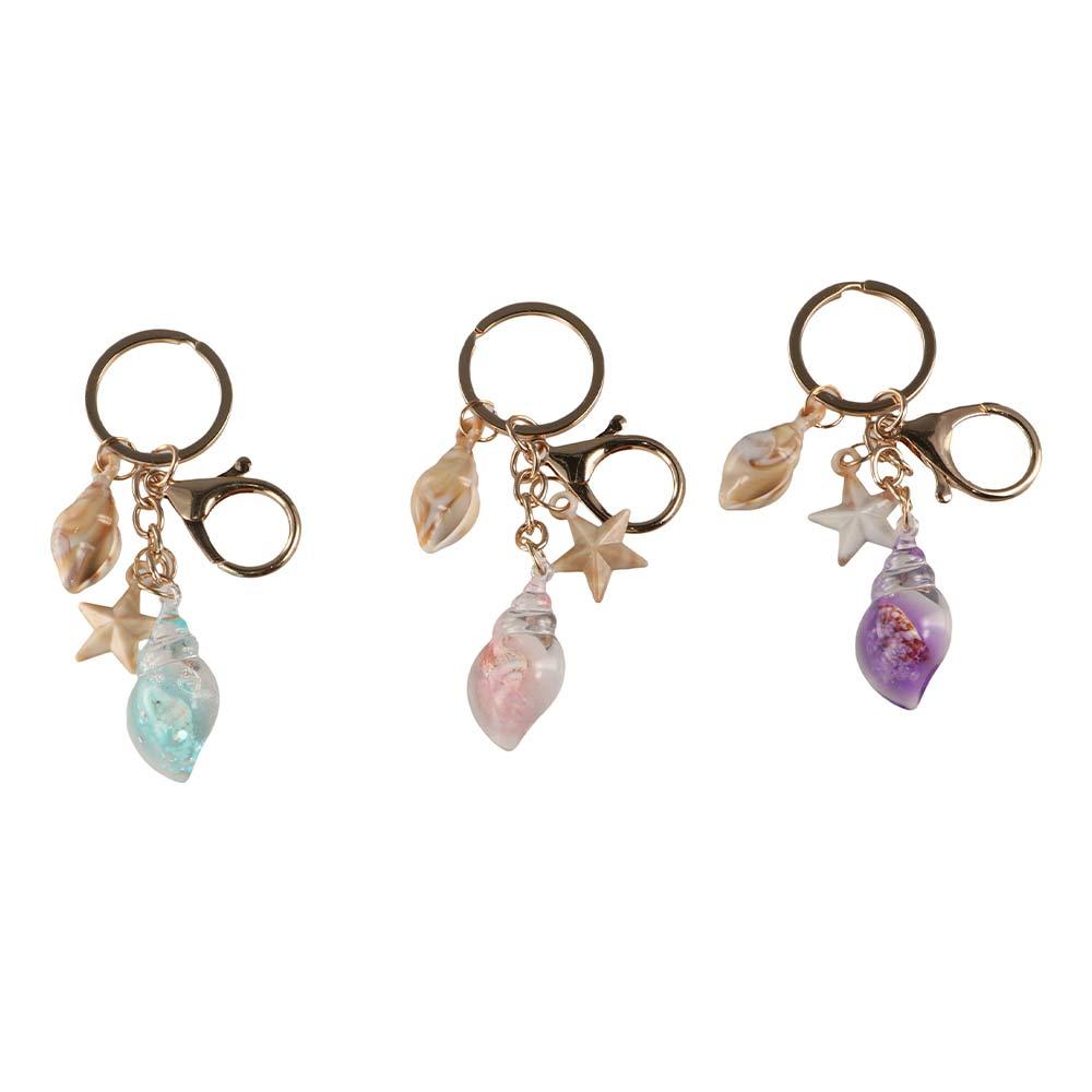 Backpack Decor Sea Beach Pendants Bohemian Style Starfish Shell Keyring  Summer