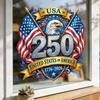 Оконные наклейки к 250-летию независимости США: Фейерверки, Двойные Флаги и Орел Праздничный Декор