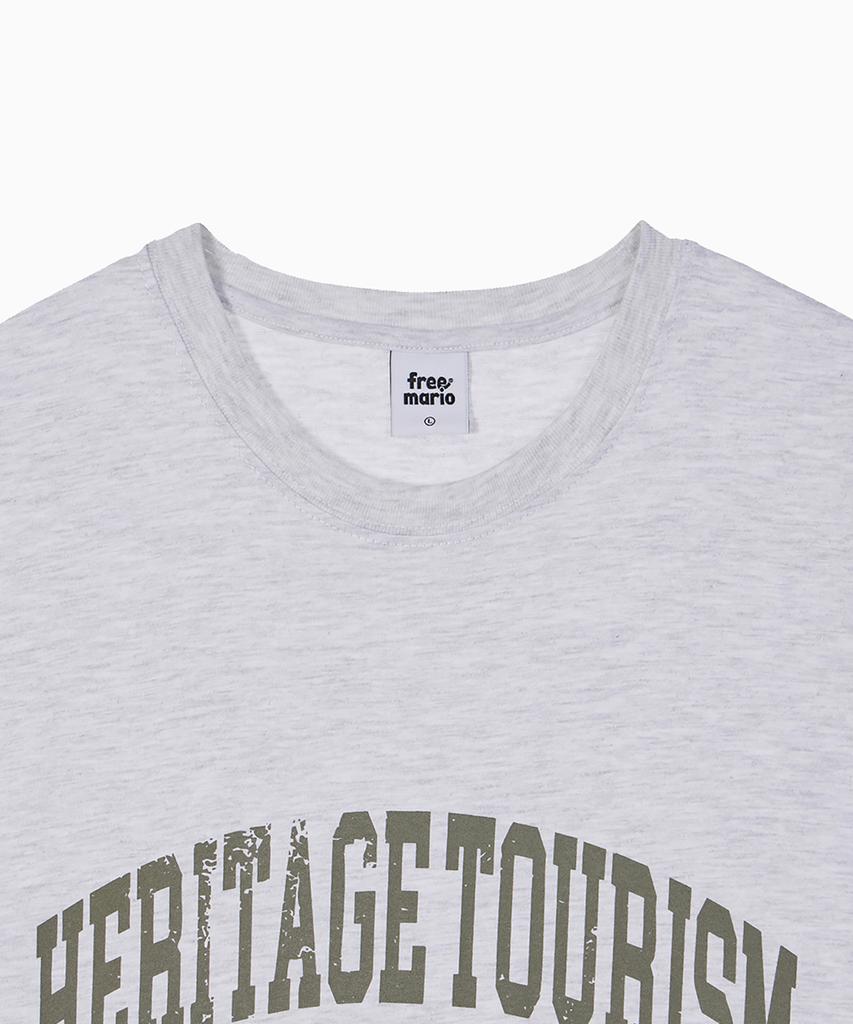 FREEMARIO Tourism Arch Logo T-Shirt [White Melange]